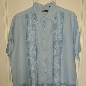 Cubavera - XL - Blue - Linen - Palm Design